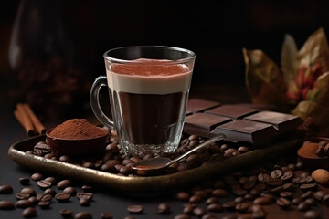 "Created with generative AI tools" Hot chocolat, coffee, tea, cup