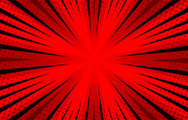Red comic halfton background vector