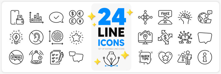 Icons set of Circle area, Phone wallet and Teamwork question line icons pack for app with Inclusion, Info, Reminder thin outline icon. No hearing, Speech bubble, Outsource work pictogram. Vector