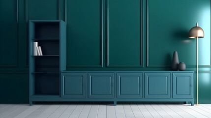 Minimalist Interior of modern interior desige 3D rendering, generative ai