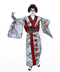 3d illustration of Japanese Geisha