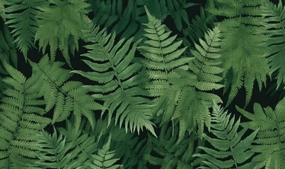 Fototapeta premium a close up of a bunch of green leaves on a black background. generative ai