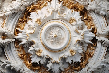 baroque, porcelain, white, anthique, gold