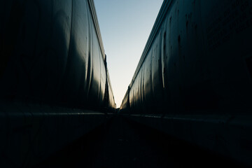  between two train at the train station, california - may 2023