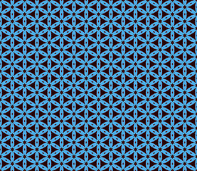 Blue and black seamless pattern small repeating lattice motif digital art with stars.. Abstract background mobile wallpaper.