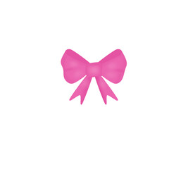 pink bow with ribbon