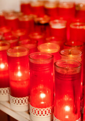 red church candles
