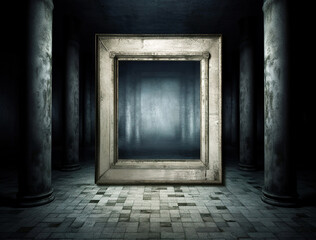 Generative AI: fantasy room with frame optical effects, trompe l'oeil