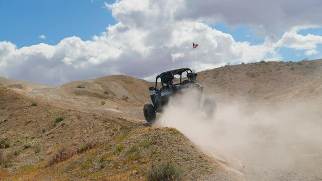 UTV Driving in the desert trails