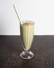 natural avocado juice and milk
