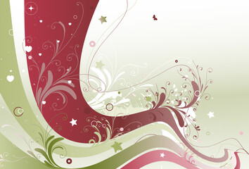 Vector illustration of style floral colored background