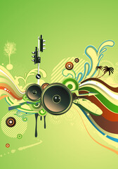 Vector illustration of shiny abstract party design