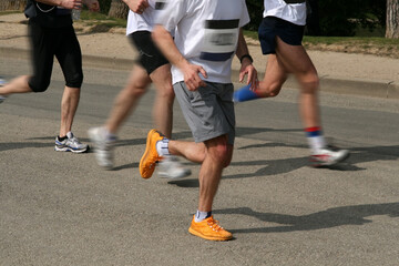Fototapeta premium athletes running a marathon