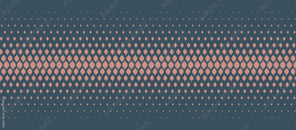 Poster boho style modern halftone vector seamless straight border abstract background. half tone gypsy scal