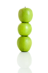 3 fresh apple isolated over white background