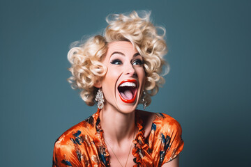 Beautiful Drag Queen in colorfull Outfit, made with generative AI