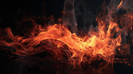 Fototapeta na wymiar Beautiful Fire, made with generative AI