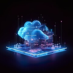 Fototapeta premium cloud data, internet data, cloud server, diagram
