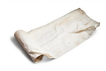 blank roll of parchment paper on a plain white background Generative AI