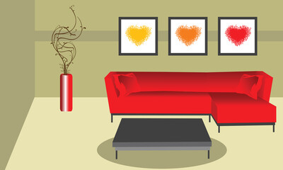 illustration of a funky style room
