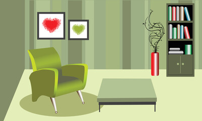 illustration of a nostalgic style room