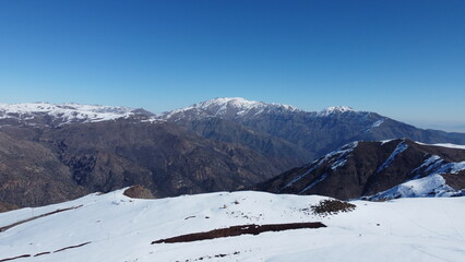 Fototapeta premium ski resort in the mountains farellones chile