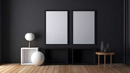 Minimalist Interior of modern interior desige 3D rendering, generative ai