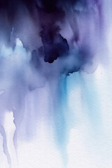 Blue and purple watercolor abstract background. Generative AI.