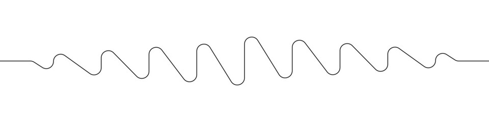 Soundwave line continuous drawing vector. One line Soundwave vector background. Soundwave icon. Continuous outline of a Soundwave. Sounds Waves linear design.