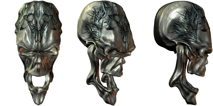 3D Render of Fantasy Skulls