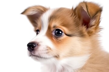 cute small dog with a plain white background Generative AI