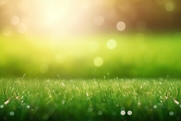 Fototapeta na wymiar lush green field with blades of grass in close-up Generative AI
