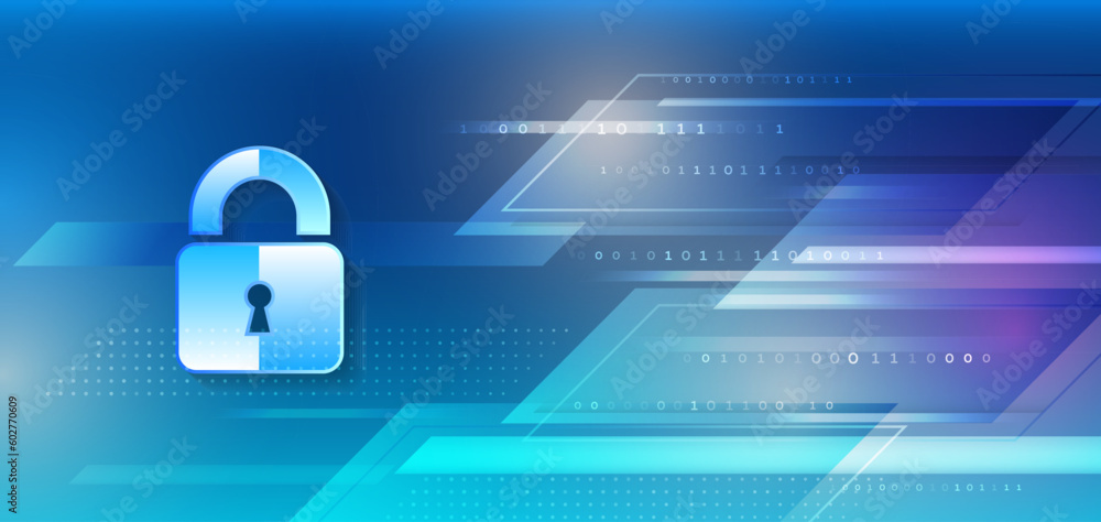 Poster Hi-tech various background. Cyber security for business and internet projects. Vector illustration of data security services. Data protection, privacy, and internet security concept.