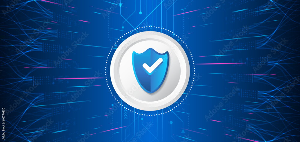 Poster Hi-tech various background. Cyber security for business and internet projects. Vector illustration of data security services. Data protection, privacy, and internet security concept.