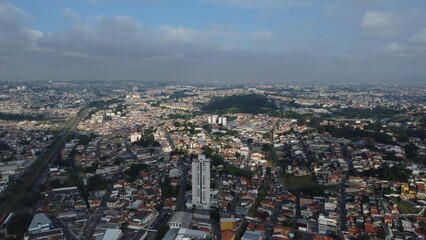 Visão aérea da cidade de Poá em São Paulo, Brasil - obrazy, fototapety, plakaty