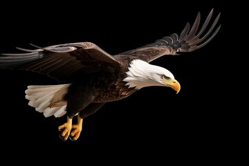 majestic bald eagle soaring through the sky with its wings outstretched Generative AI