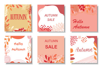 Design backgrounds for social media banner.Set of instagram post frame templates.