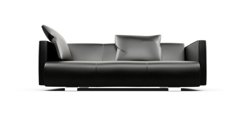 isolated black sofa on a white background