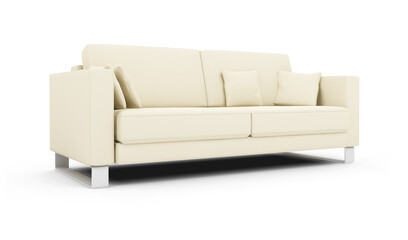 isolated white sofa on a white background