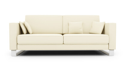 Fototapeta na wymiar isolated white sofa on a white background