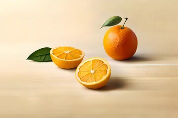 Tropische Fr&uuml;chte S&uuml;dfr&uuml;chte mit Orangen als gemaltes Bild mit Wasserfarbe