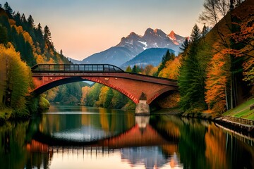 Berglandschaft mit Schnee und Bergsee