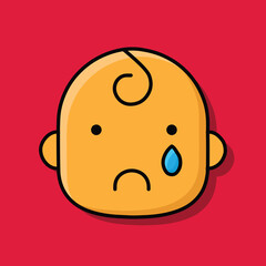 Sad Crying Face Cute Baby Face Emoji