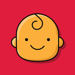 Slightly smiling face Cute Baby Face Emoji