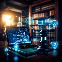 Smart Legal Icons: Lawyer's Tools. Generative AI