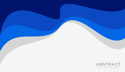 Abstract banner background wavy curves with blue and silver