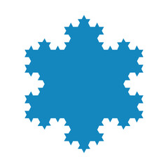 Koch snowflake construction. Vector illustration isolated on white background.