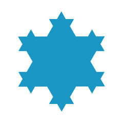 Koch snowflake construction. Vector illustration isolated on white background.
