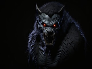 Werewolf lurking in the dark. Generative AI
