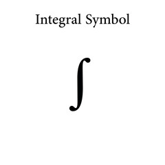 Integral symbol in mathematics. Vector illustration isolated on white background.